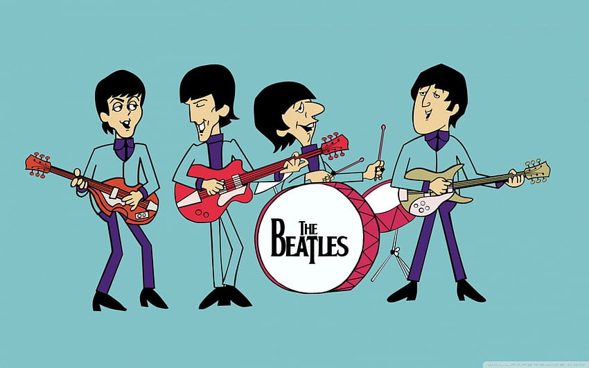 The Beatles, caricatura, música, celebrietes, grupo, beatles, gente fondo de pantalla
