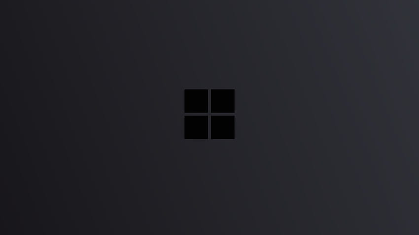 Windows 10 ロゴ 最小限の暗い 1440P 解像度、Windows 10 ブラック 高画質の壁紙