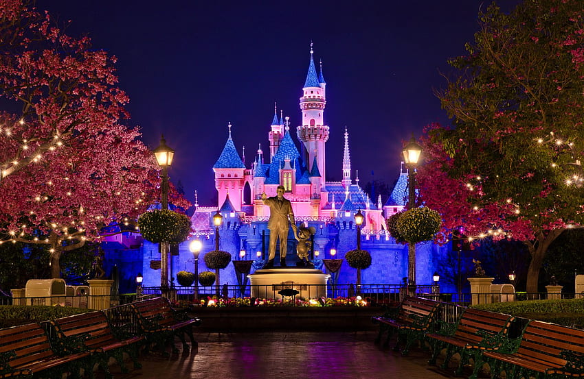 Disneyland Castle, Disneyland Christmas HD wallpaper