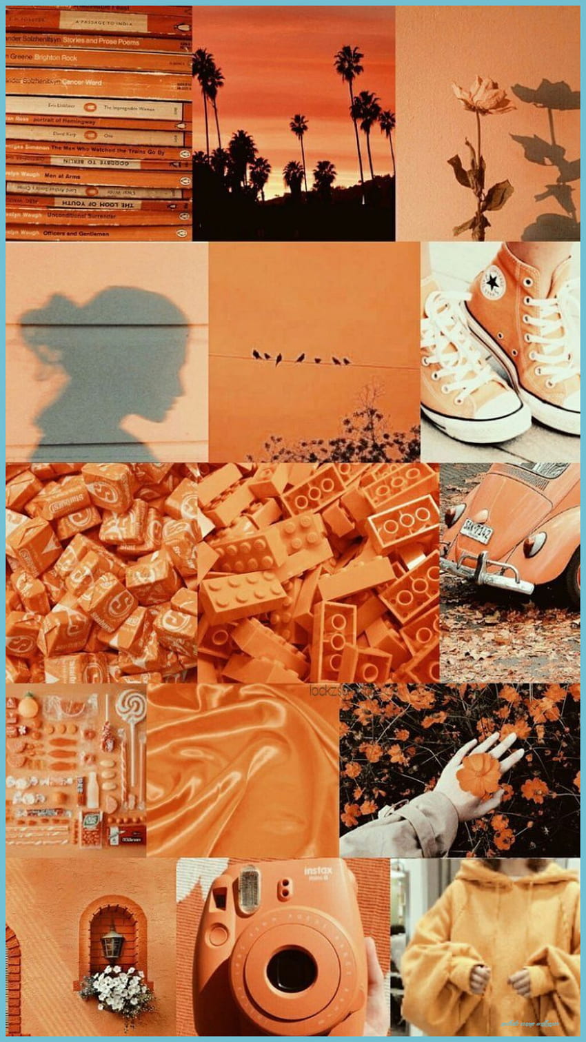 Orange Collage - Top Orange Collage Background - Aesthetic Orange, Aesthetic Collage Windows HD phone wallpaper