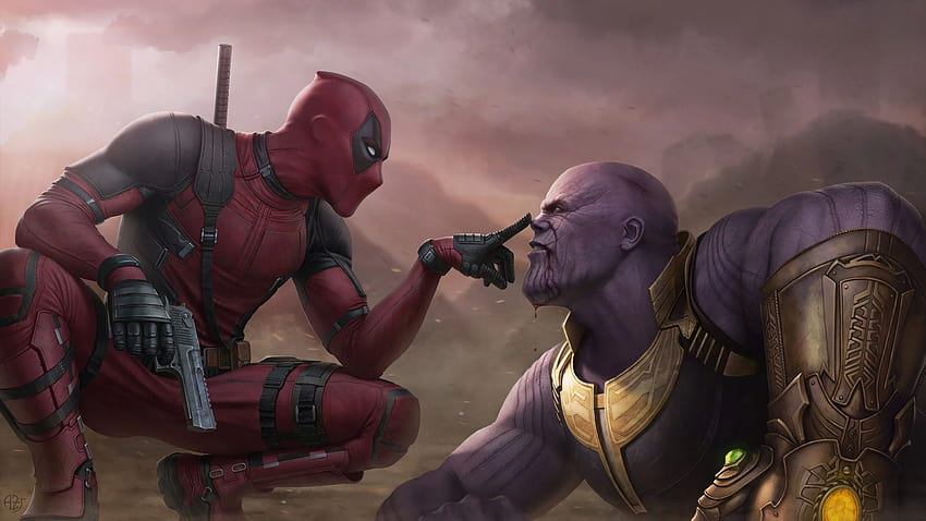 Deadpool vs. Thanos, Deadpool Dual Monitor HD wallpaper