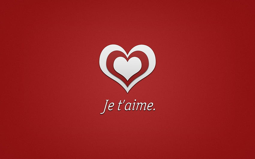 Je t'aime, weiß, rot, Minimalismus, Herz, französisch, ich liebe dich, Erklärung HD-Hintergrundbild
