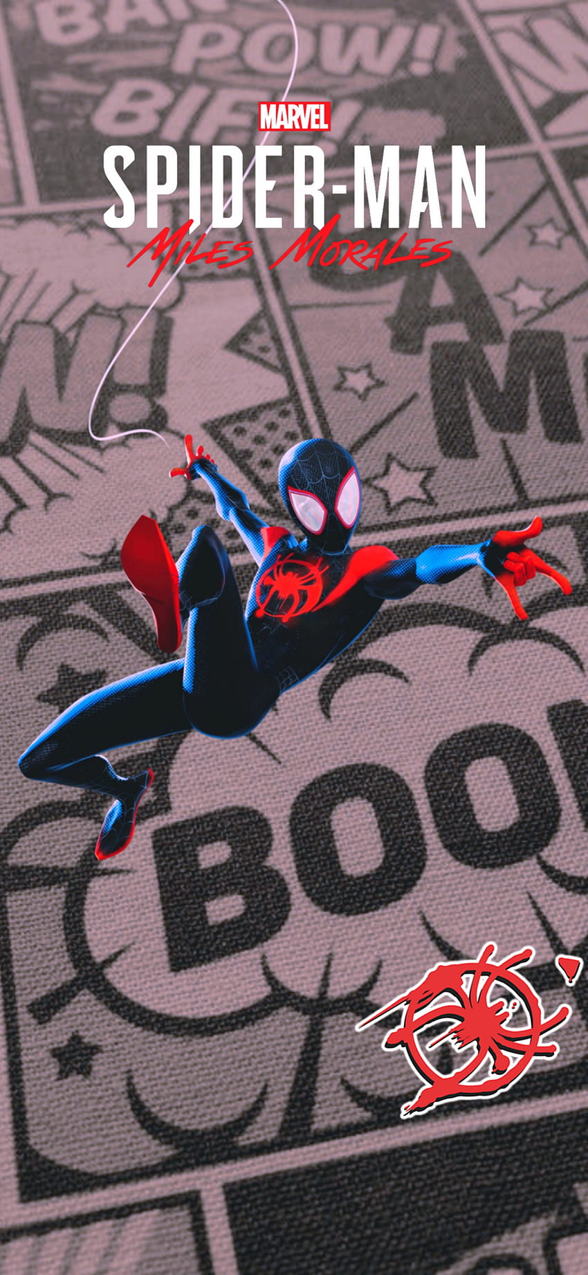 Miles Morales, spiderverse, art, ps, video juego, into the spiderverse, red, sony, през the spiderverse, spiderman, videogame, Peter Parker, play station, comic, spider-man, Spiderman, anime HD тапет за телефон