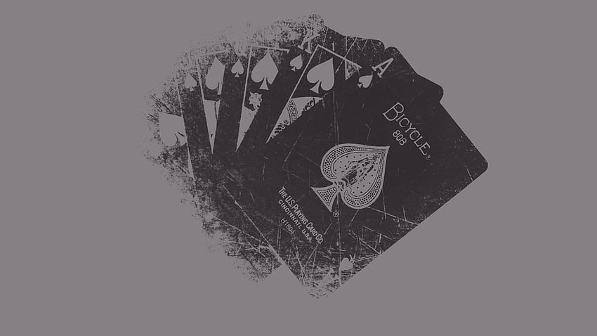 : quattro carte Ace of Spade, assi, carte da gioco, a forma di cuore, nessun popolo, Bicycle Cards Sfondo HD