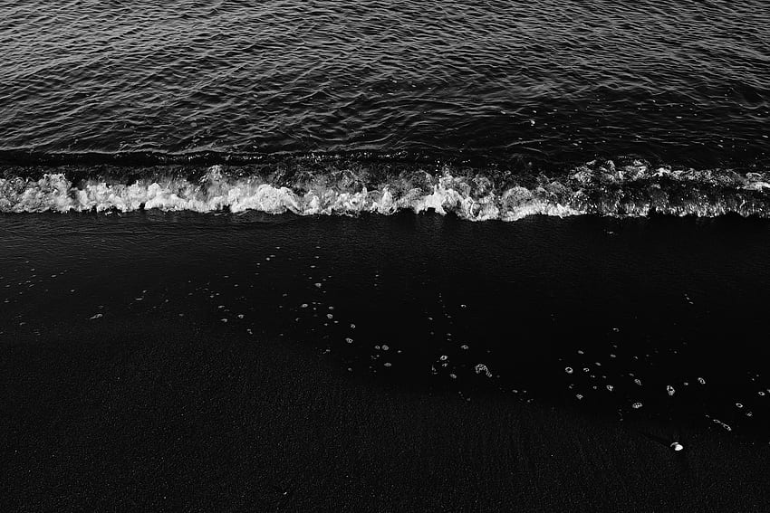 Nature, Water, Sea, Waves, Sand, Dark, Bw, Chb, Foam, Surf HD wallpaper