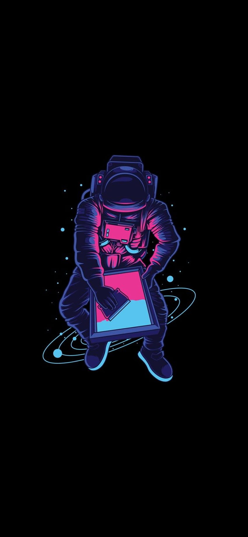 Astronauts Space Dark OLED Screen ⋆ Traxzee, Space AMOLED HD phone ...