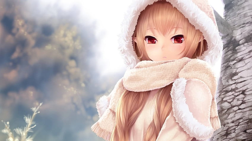 Lexica - Chibi girl with long hair wearing oversized hoodie and thigh socks