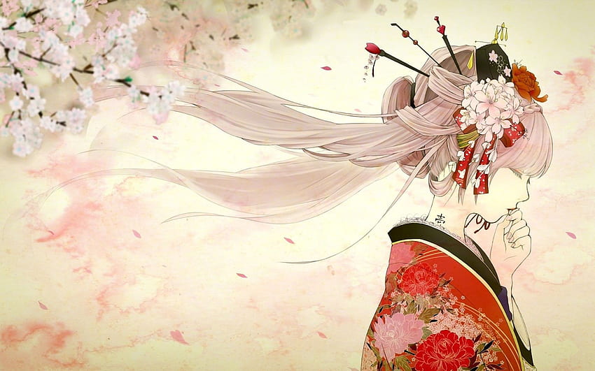 fille anime kimono orange - Recherche Google. anime girls, Kimono Girls Japanese HD wallpaper