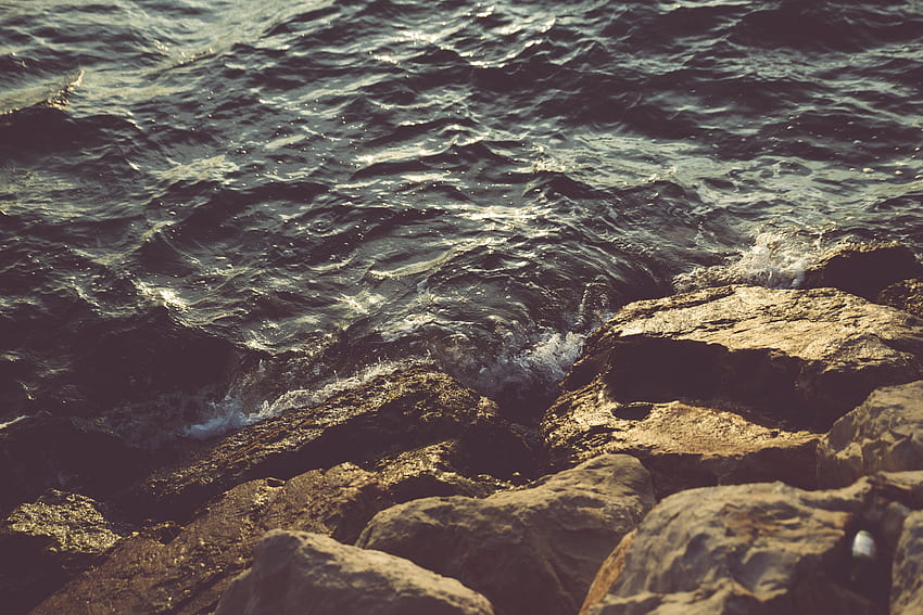 Nature, Stones, Sea, Waves HD wallpaper