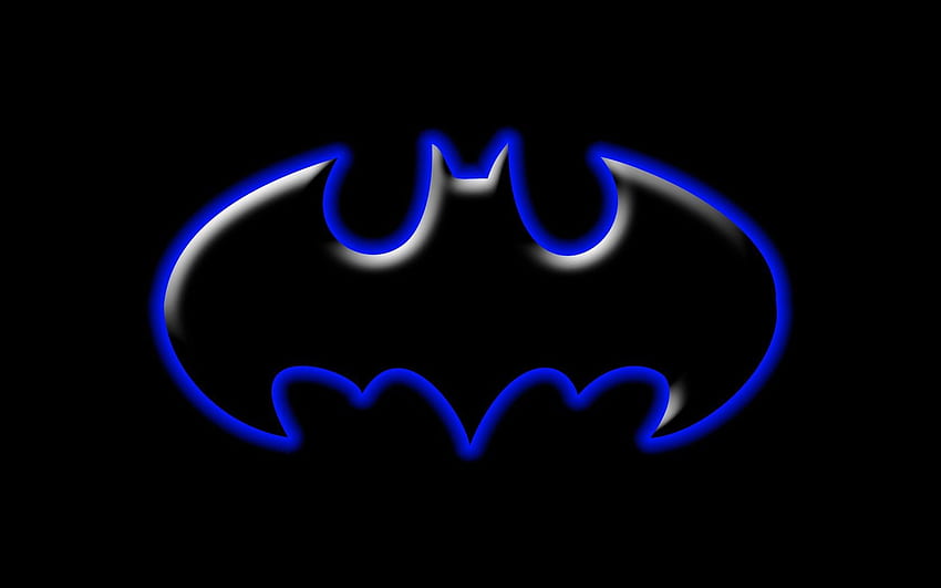 Logo di Batman con contorno blu. dolce. Logo di Batman, Batman, drago, logo di Batman blu Sfondo HD