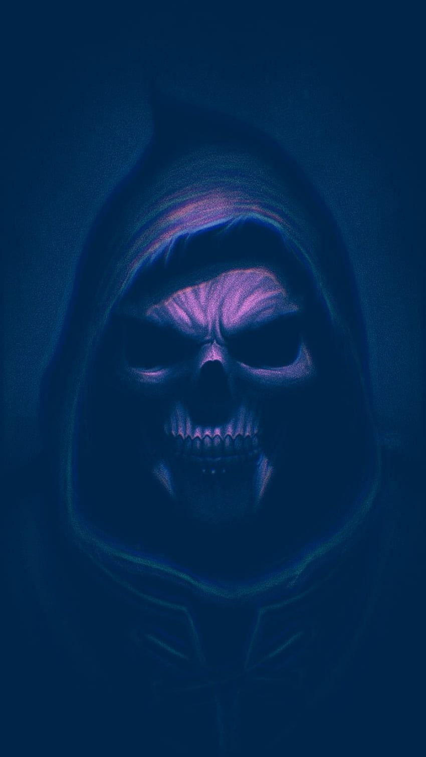SK 16, blue, death, dark, reaper, skull, grim HD phone wallpaper