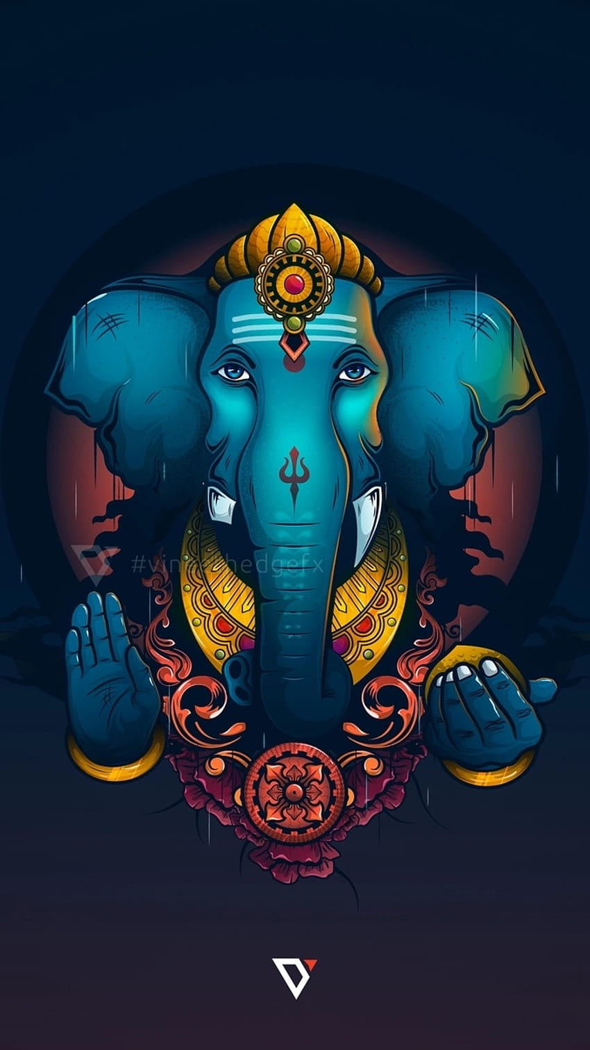 3d Ganesh, hermosa pintura, ganpati fondo de pantalla del teléfono