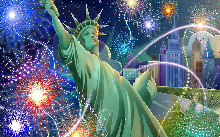 Festività, Saluto, Statua della Libertà, California, Giorno dell'Indipendenza degli Stati Uniti, U.S. Giorno dell'Indipendenza Sfondo HD