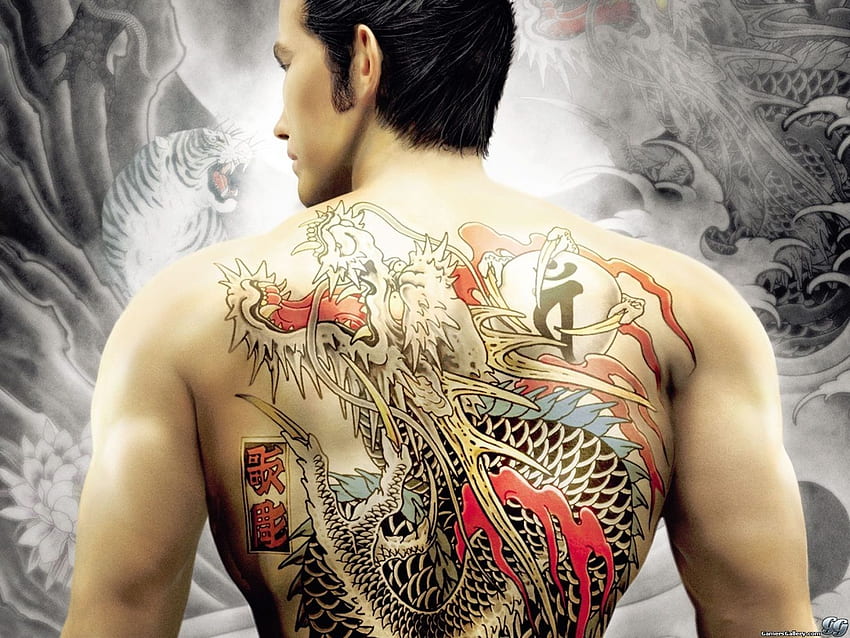 Japan Dragon Tattoo On Back Male Stock Vector Royalty Free 1054290437   Shutterstock