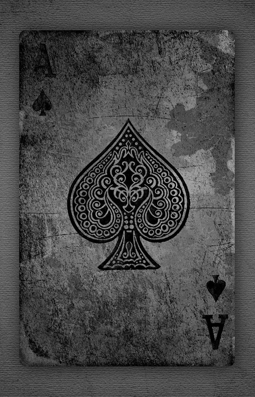 A3 Poster - Black and White Vintage Ace of Spades Playing, Ace Card HD phone wallpaper
