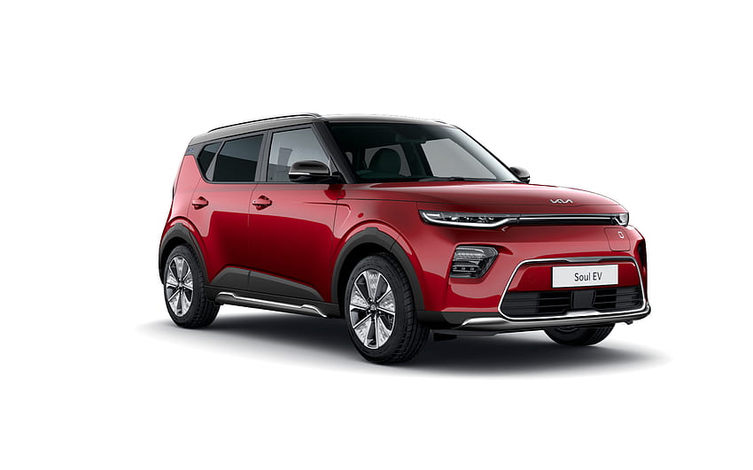 2021, Kia Soul EV Maxx, front view, exterior, new red Soul EV, UK version, electric cars, Kia HD wallpaper