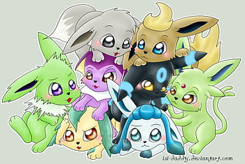 Shiny Eeveelution Collection Wallpaper by RebeccaAlexa on