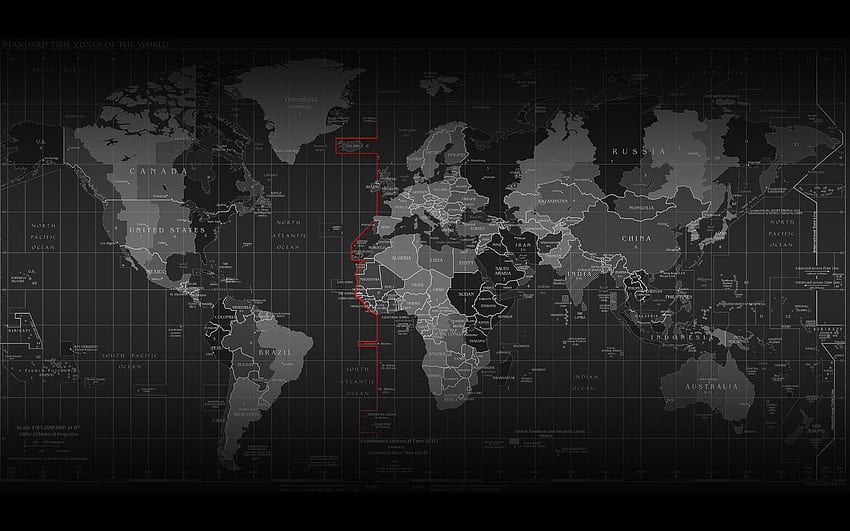 gelap, dunia, peta, negara, atlas, zona waktu, peta dunia Wallpaper HD