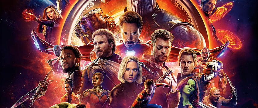 Infinity War、All Heroes - Avengers Infinity War Run Time -、Marvel 3440 X 1440 高画質の壁紙