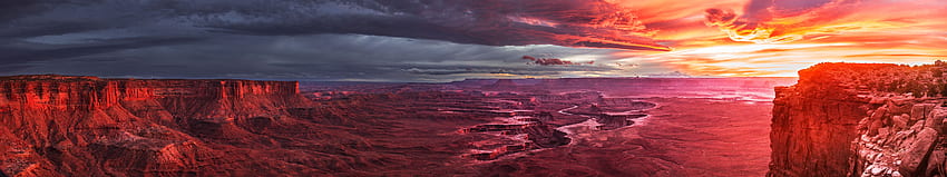 Taman Nasional Canyonlands Matahari Terbenam, 7680X1440 Wallpaper HD