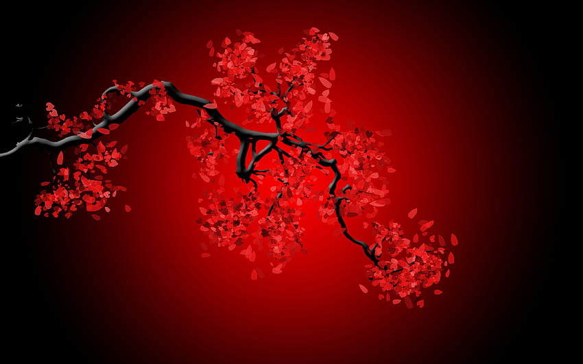 Preto e vermelho, estética japonesa papel de parede HD