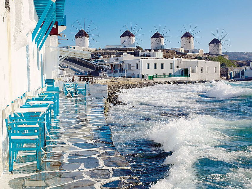 Grecja. Mykonos w 2019. Najlepsze, grecka wyspa Tapeta HD
