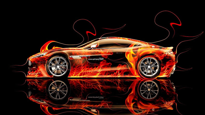 ตู้โชว์ความสามารถด้านการออกแบบนำองค์ประกอบที่เย้ายวนใจ Fire, Fire Cars วอลล์เปเปอร์ HD