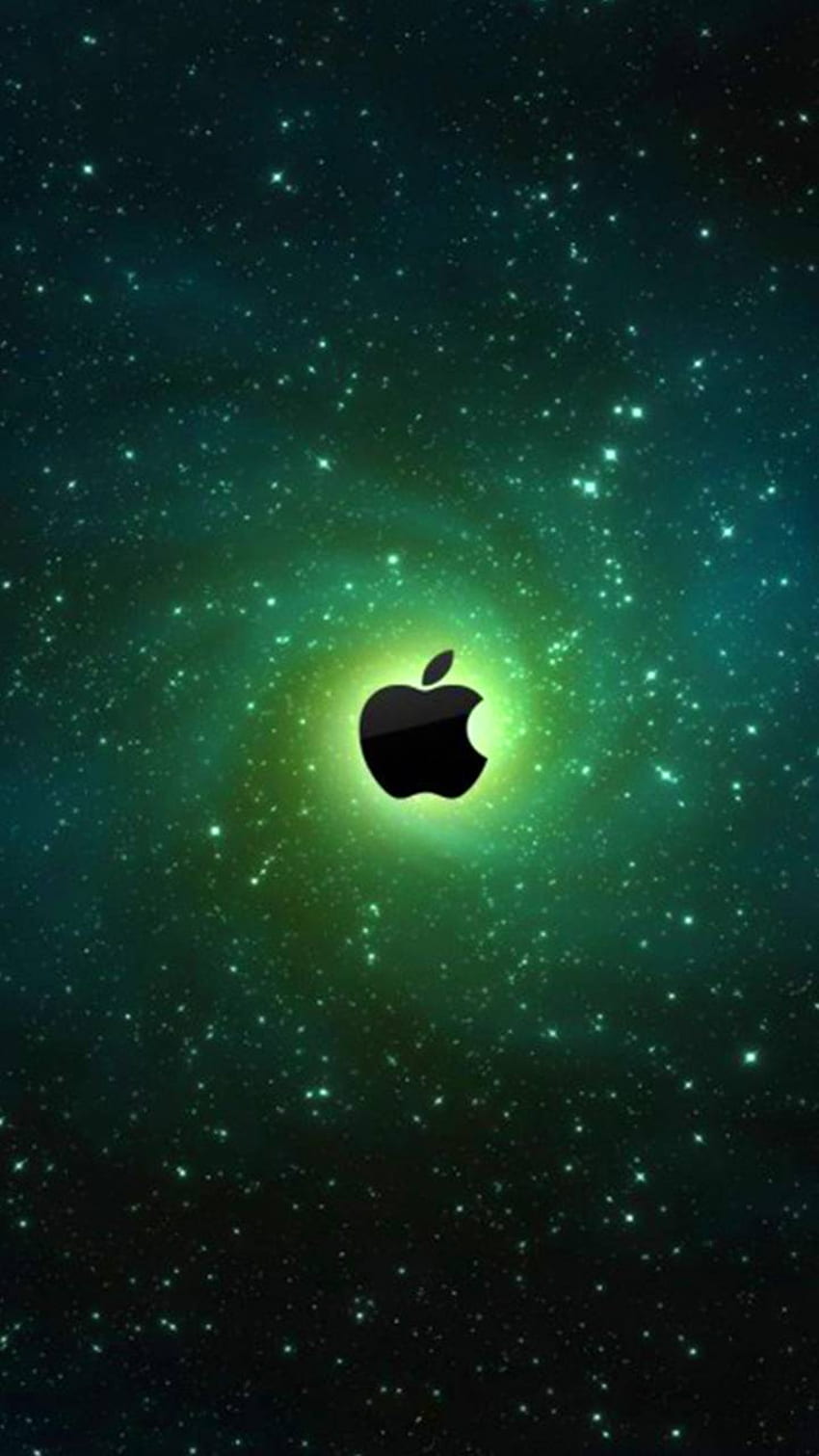Зелено лого на Apple HD тапет за телефон