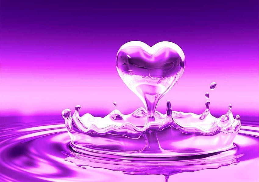 Purple and Pink Heart, Hearts HD wallpaper