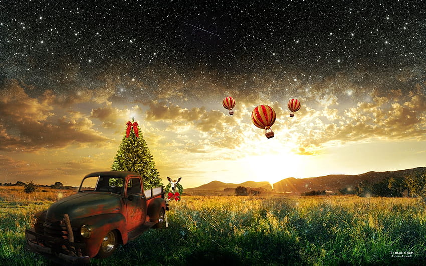 Christmas Magic - Red Truck Christmas - - teahub.io, Magic Tree HD wallpaper