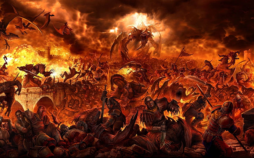 Epic Fantasy War , Fight Scene HD wallpaper