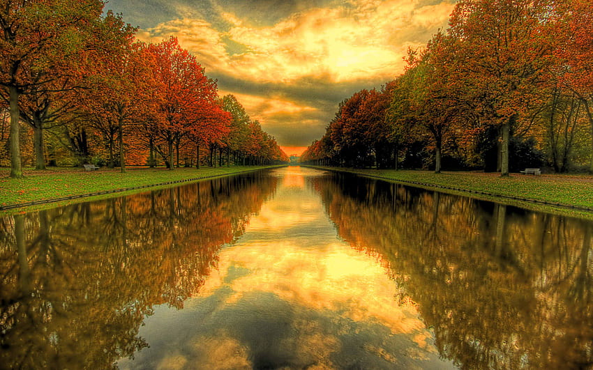 Landscape, Rivers, Autumn HD wallpaper