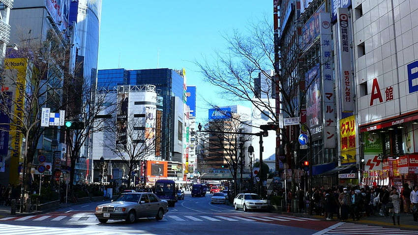 japan, tokyo, street, road, urban landscape Full Background HD wallpaper