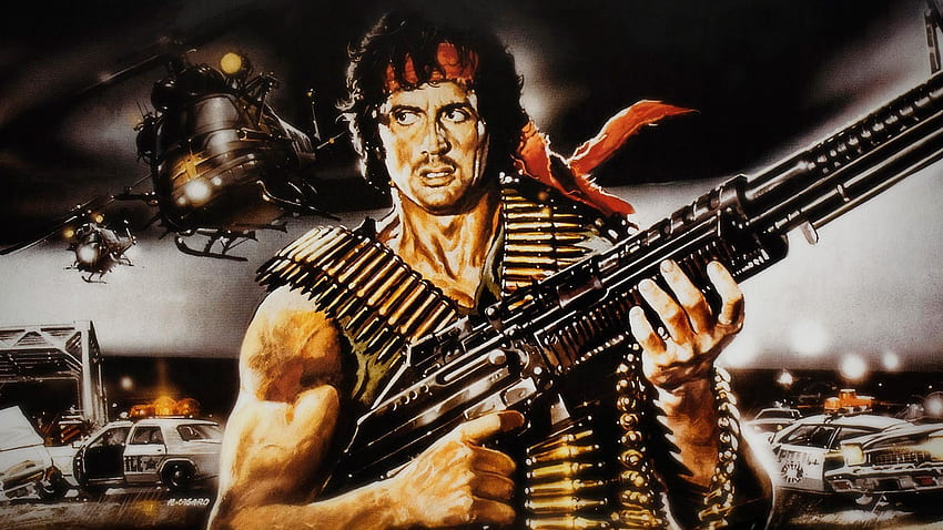 Rambo Sylvester Stallone Mitrailleuses Films Fond d'écran HD