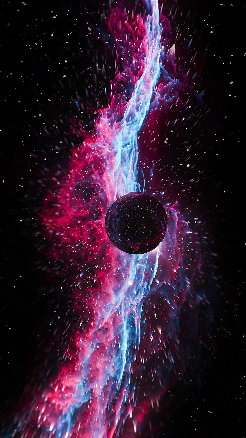Bright, 3D, Flight, Ball, Space Explosion, Cosmic Explosion HD phone wallpaper