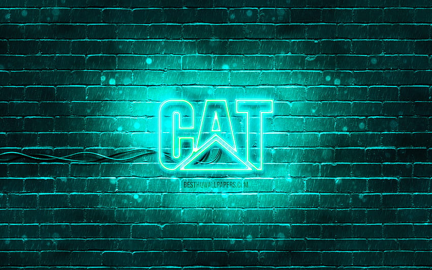 Logo pirus Caterpillar,, CAT, brickwall pirus, logo Caterpillar, merek, logo neon Caterpillar, Caterpillar, logo CAT Wallpaper HD