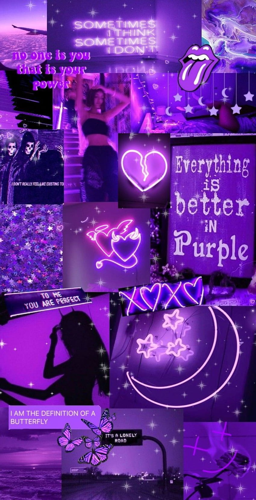 Purple Aesthetic Collage . Purple iphone, Purple phone, Aesthetic, Dark Purple Collage Aesthetic HD phone wallpaper