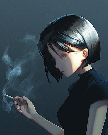 Anime Girl smoking Wallpaper 4k Ultra HD ID:5394