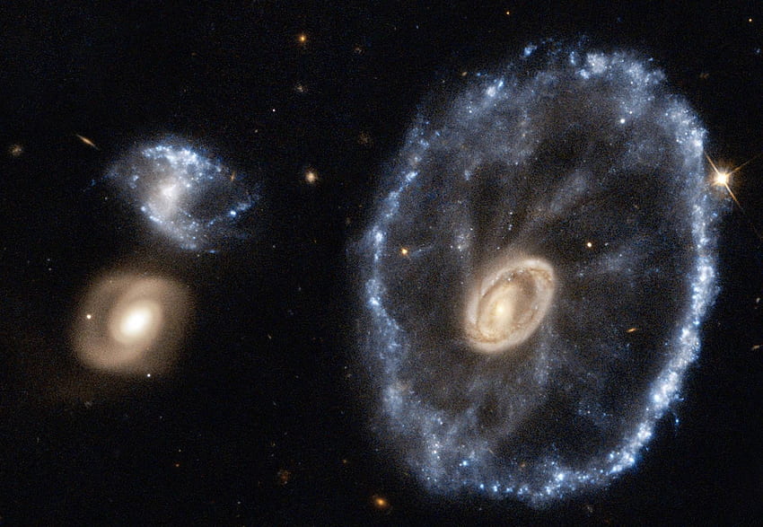 Galaksi Gerobak dari Hubble, galaksi, kesenangan, luar angkasa, keren, bintang Wallpaper HD