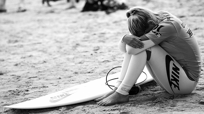 Nike Surf, Surfing Black and White HD wallpaper