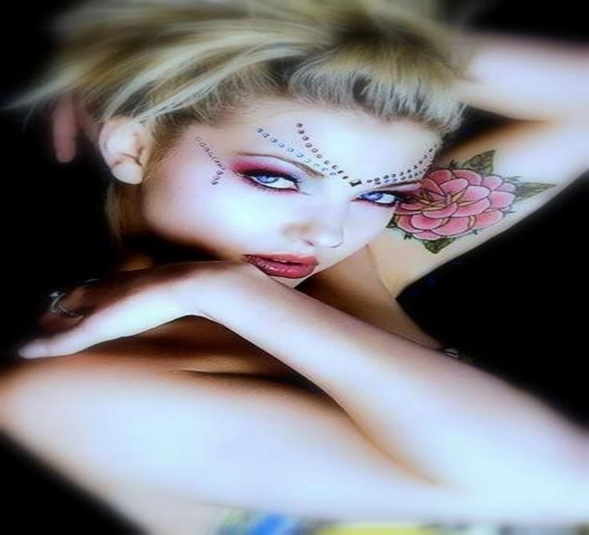 tattoo, rose, women, day HD wallpaper