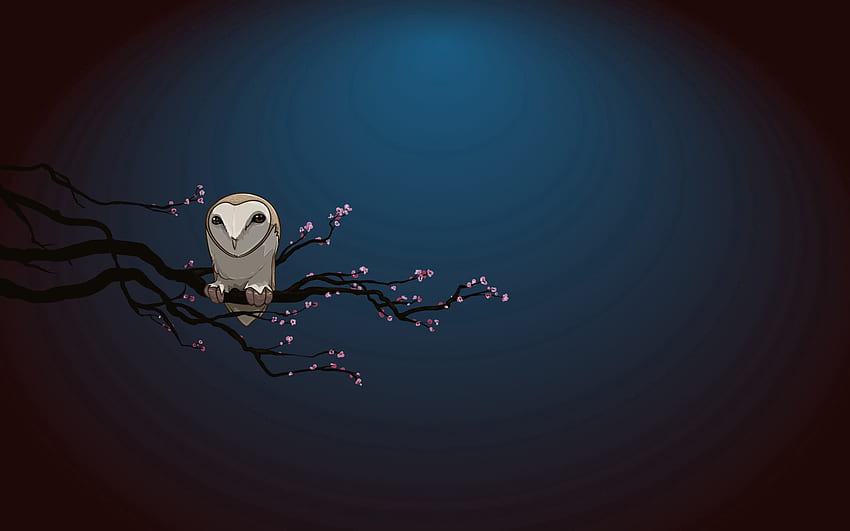 Art, Night, Owl, Branch HD wallpaper