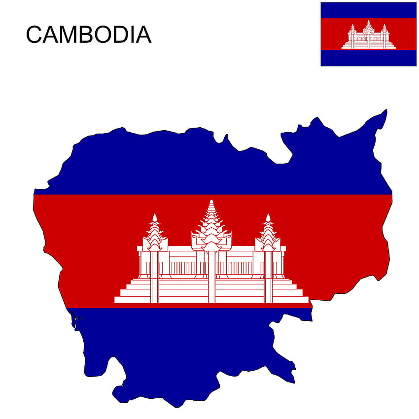 Karte der Kambodscha-Flagge. Kambodscha-Flagge, kambodschanische Flagge, Kambodscha HD-Handy-Hintergrundbild