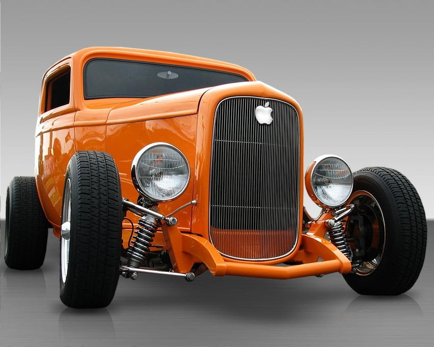 Orange Flash Total Classic Car Mobile HD wallpaper