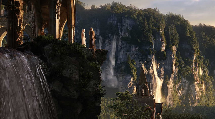 Candidat – Superviseur des effets visuels Joe Letteri, Le Hobbit : Un voyage inattendu - Au-dessous de la ligne. Au-dessous de la ligne, Imladris Fond d'écran HD