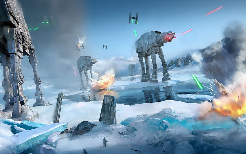 AT AT Walker, Battle Hoth, Star Wars, TIE Fighter HD тапет