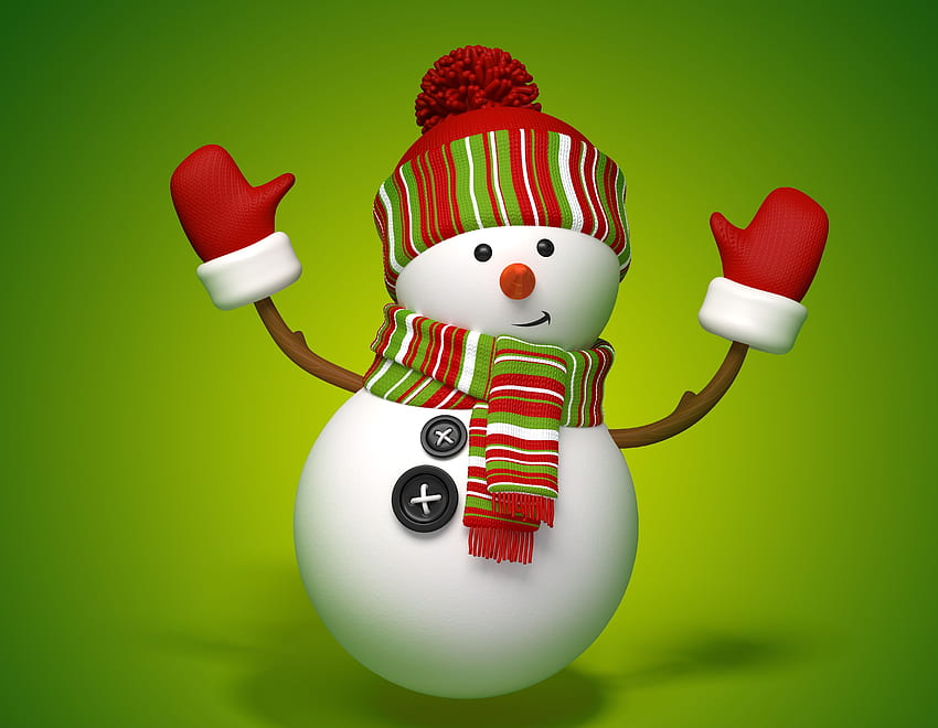 Коледни 3D графики Празници на снежен човек, сладък коледен снежен човек HD тапет