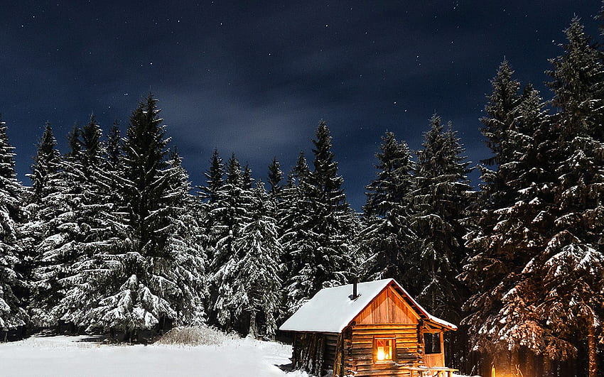 Winter House Night Sky Christmas , Vermont Christmas HD wallpaper Pxfuel