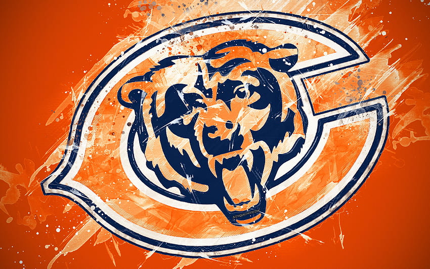 Chicago Bears, Logo, Grunge-Kunst HD-Hintergrundbild