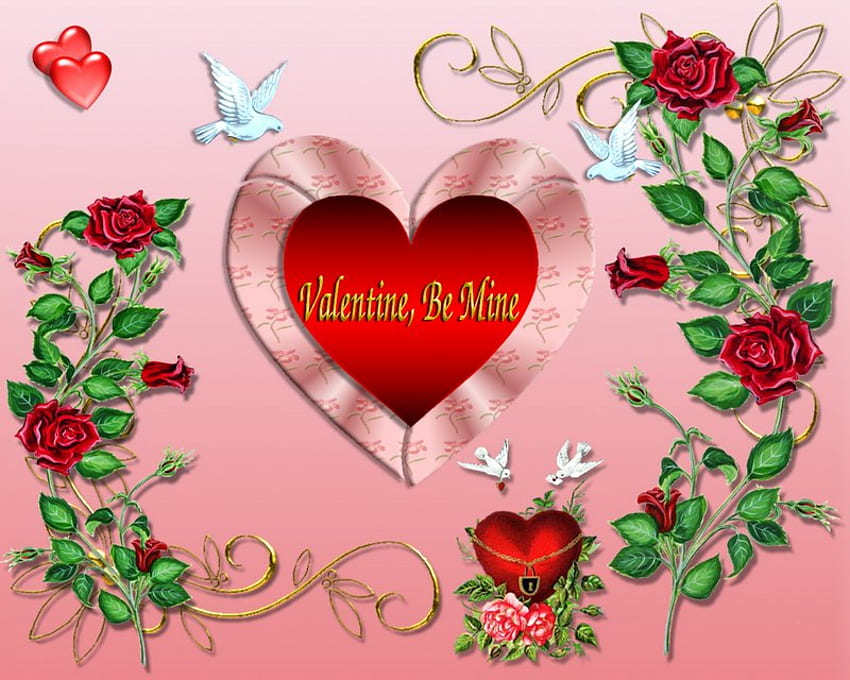 Simply Be Mine, valentines, day, heart, red HD wallpaper